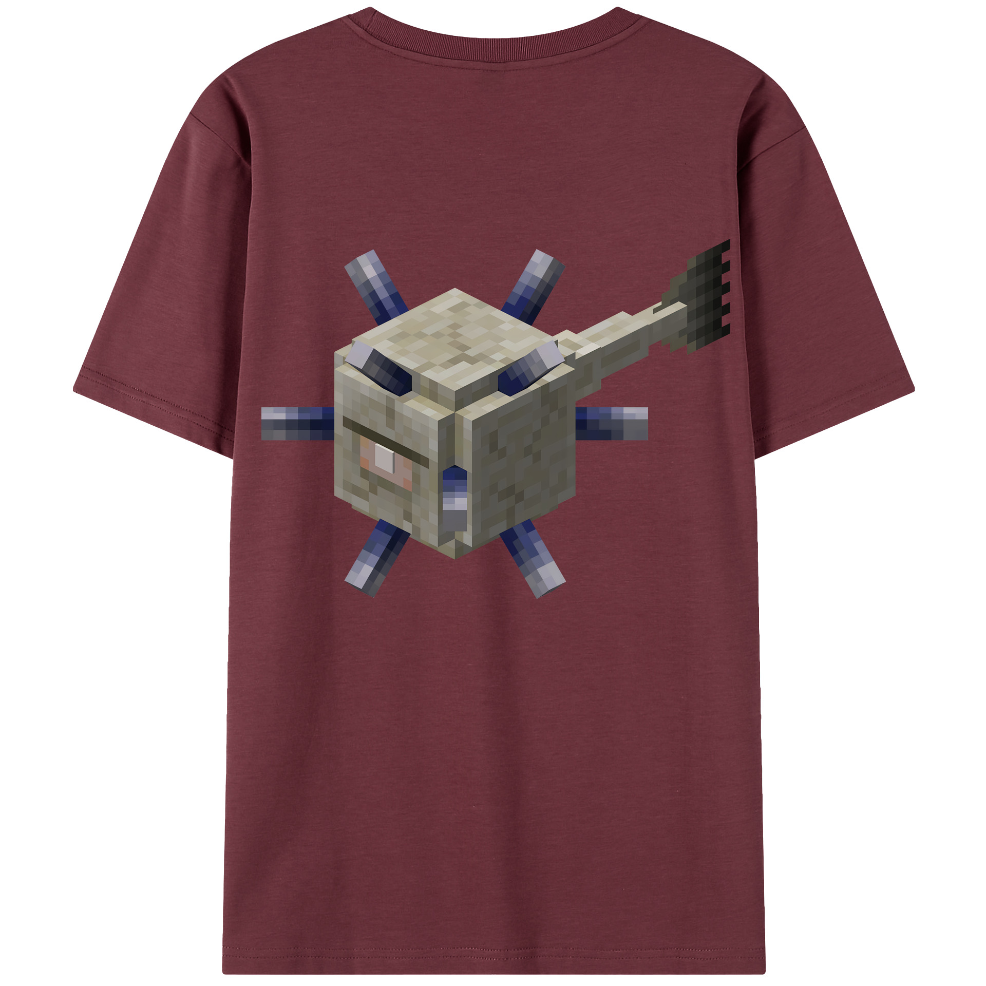 （画像用） マインクラフト ブロックの世界 Minecraft MC Block world 綿100％半袖Tシャツ（背面プリント）